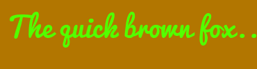 Image with Font Color 53FF00 and Background Color B27600